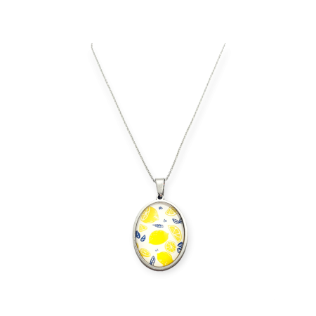 necklace steeil silver lemons1